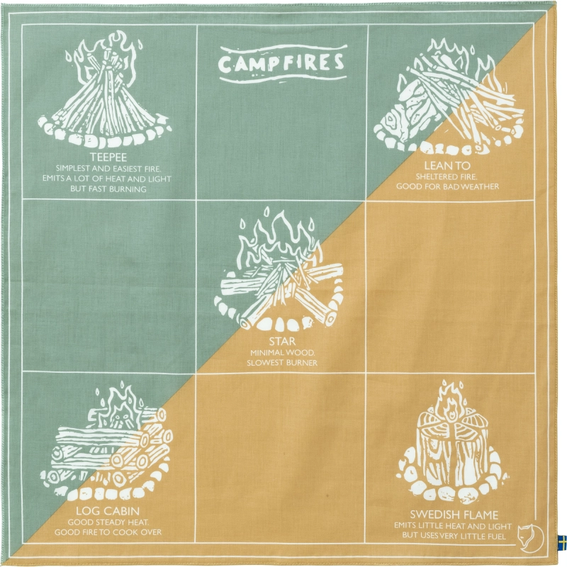 Fjallraven Campfire Bandana, kolor: 133-676 - Mais Yellow-Aloe Green