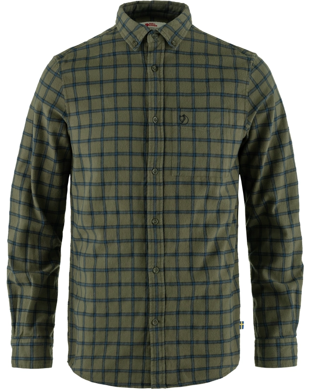 Ovik Flannel Shirt, kolor: 625-534 - Laurel Green-Indigo Blue