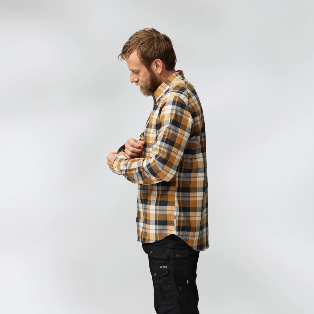 Fjallglim Shirt, kolor: 232-555 - Buckwheat Brown - Dark Navy