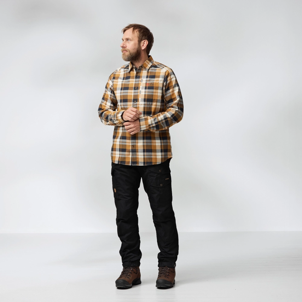 Fjallglim Shirt, kolor: 232-555 - Buckwheat Brown - Dark Navy