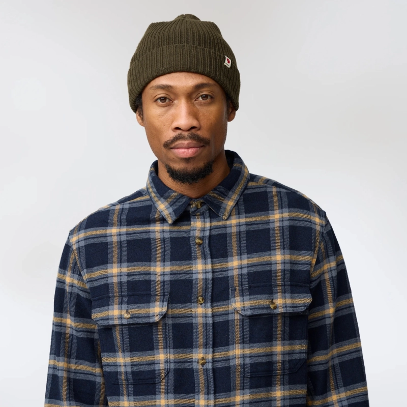 Ovik Heavy Flannel Shirt, kolor: 555-232 - Dark Navy - Buckwheat Brown - 4