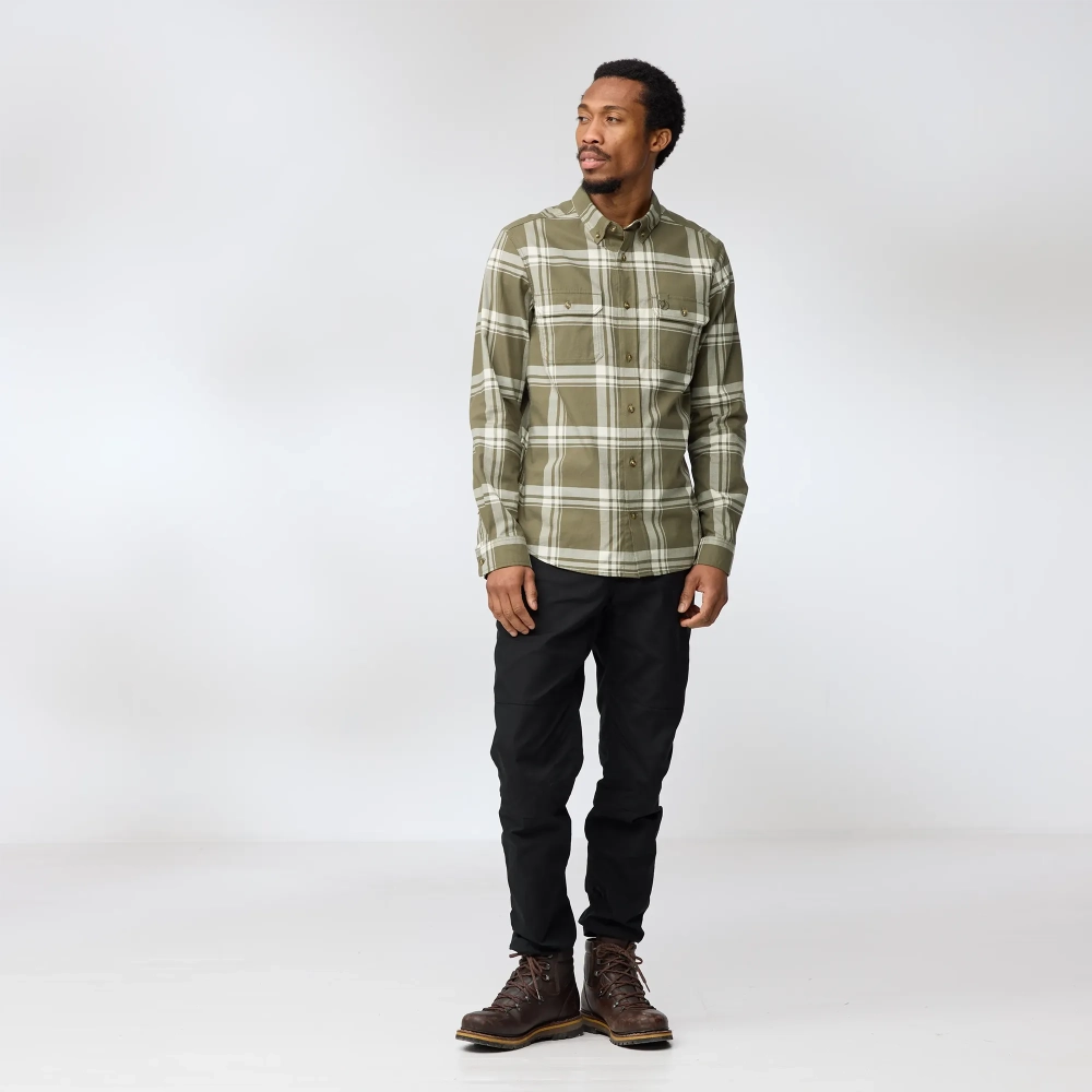 Ovik Lite Flannel Shirt, kolor: 625-113 - Laurel Green /Chalk White - 4