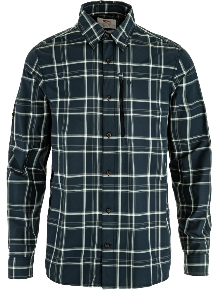 Abisko Hike Shirt LS, kolor: 555-113 - Dark Navy-Chalk White, 1