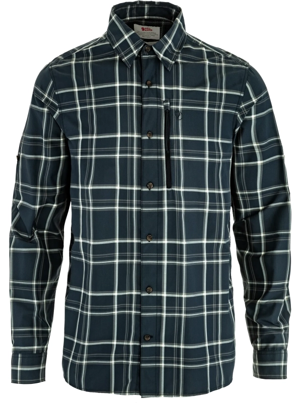 Abisko Hike Shirt LS, kolor: 555-113 - Dark Navy-Chalk White, 1