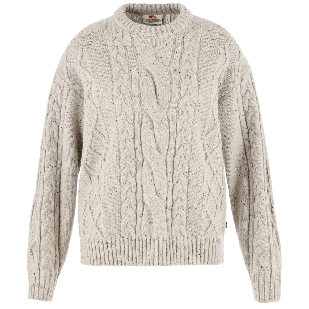 Ovik Cable Knit W | 113 White Chalk -1