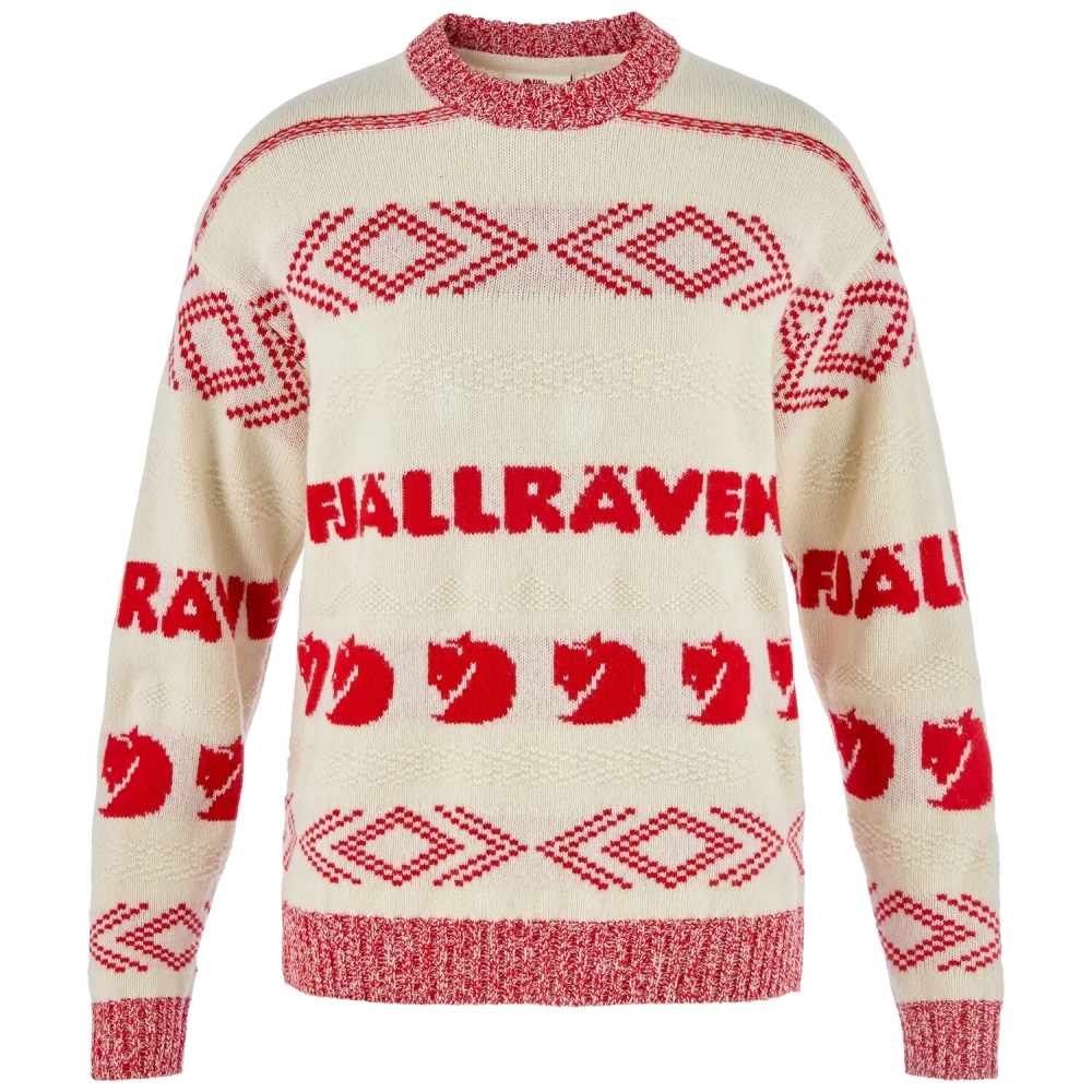Fjallraven Jacquard Knit W | 113-334 Chalk White/True Red -1