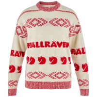 Fjallraven Jacquard Knit W | 113-334 Chalk White/True Red -1
