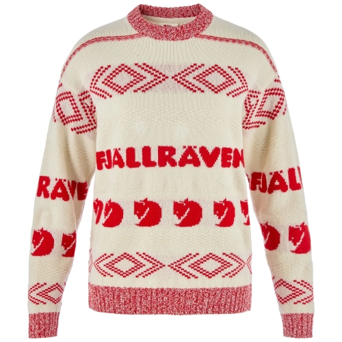 Fjallraven Jacquard Knit W | 113-334 Chalk White/True Red -1