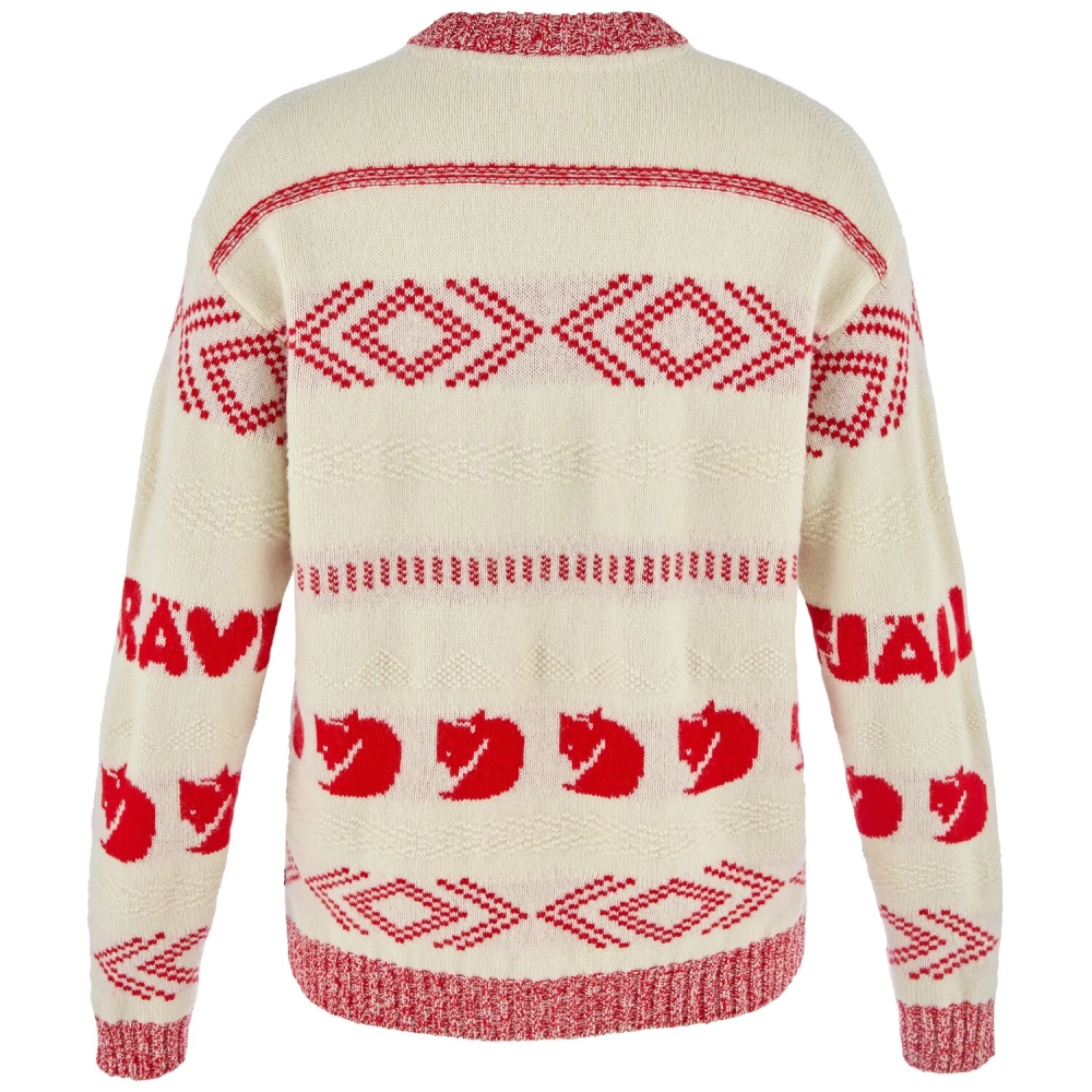 Fjallraven Jacquard Knit W | 113-334 Chalk White/True Red -2