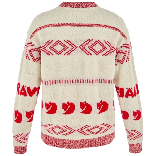 Fjallraven Jacquard Knit W | 113-334 Chalk White/True Red -2