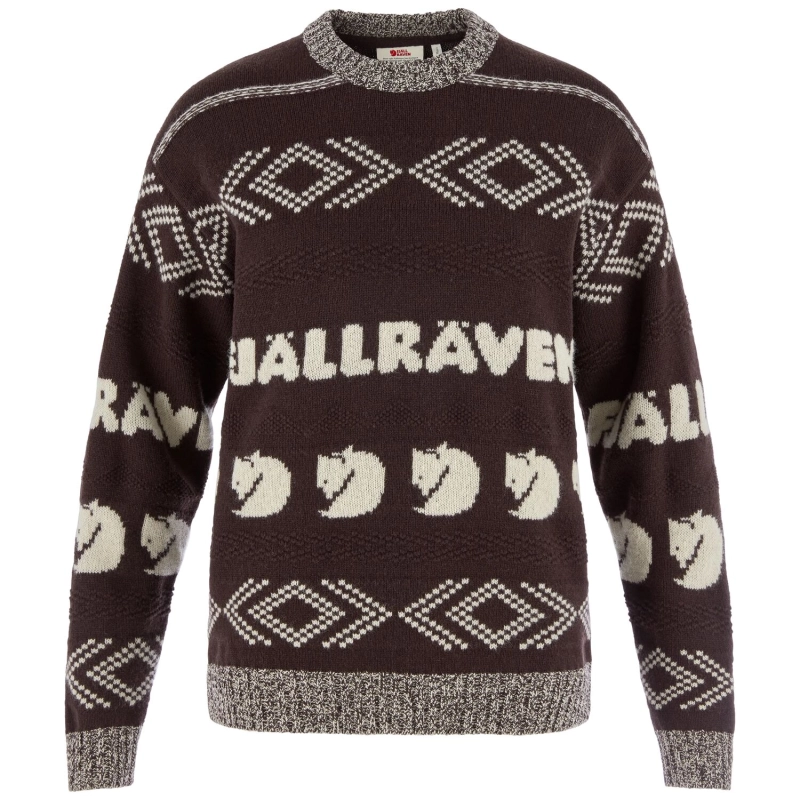 Fjallraven Jacquard Knit W | 294-191 Black Oak/Light Beige -1