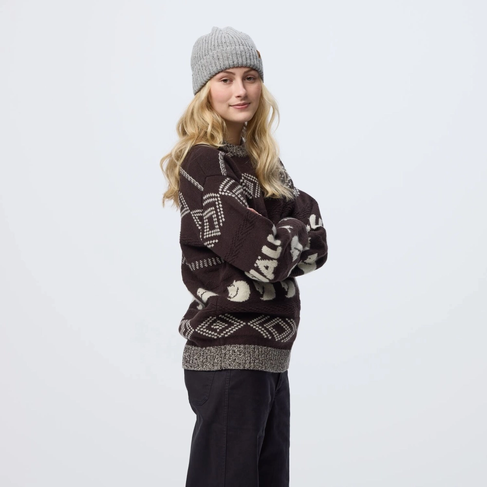 Fjallraven Jacquard Knit W | 294-191 Black Oak/Light Beige -4