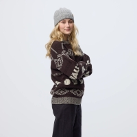 Fjallraven Jacquard Knit W | 294-191 Black Oak/Light Beige -4