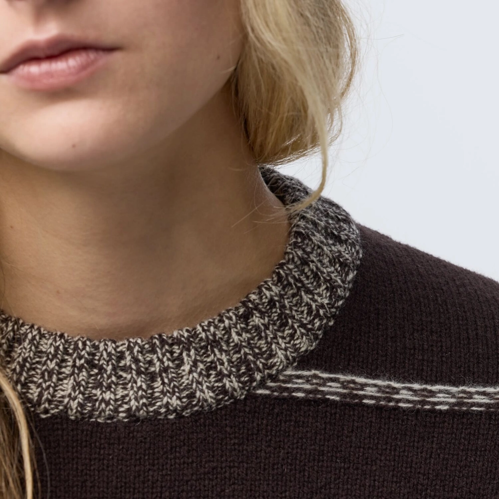 Fjallraven Jacquard Knit W | 294-191 Black Oak/Light Beige -5