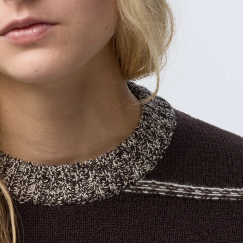 Fjallraven Jacquard Knit W | 294-191 Black Oak/Light Beige -5