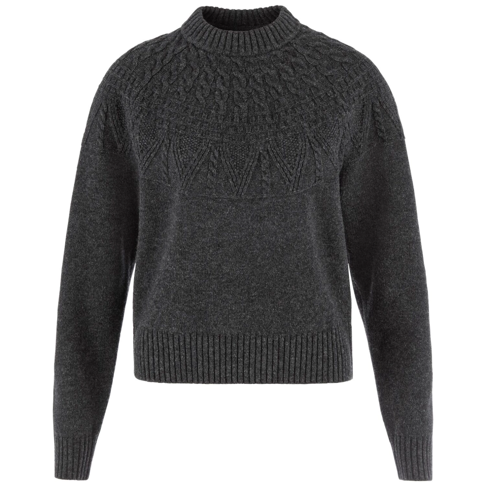 Ovik Solid Jacquard Knit W | 030 Dark Grey -1