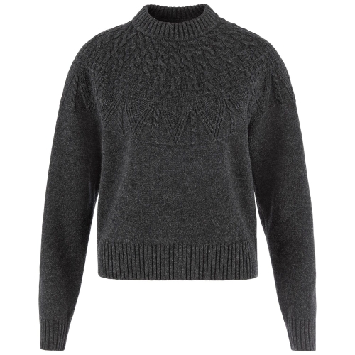 Ovik Solid Jacquard Knit W | 030 Dark Grey -1