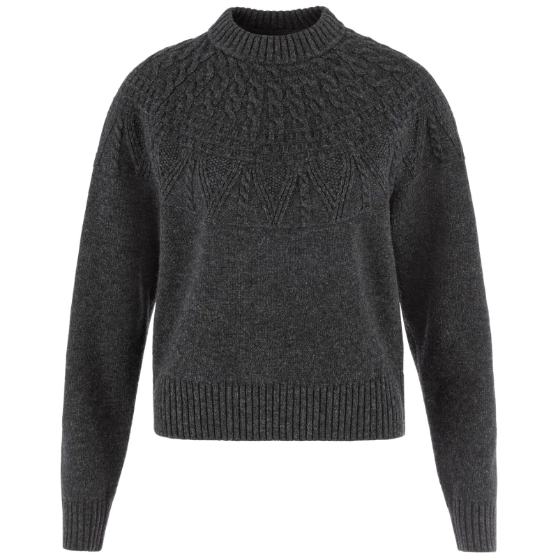 Ovik Solid Jacquard Knit W | 030 Dark Grey -1