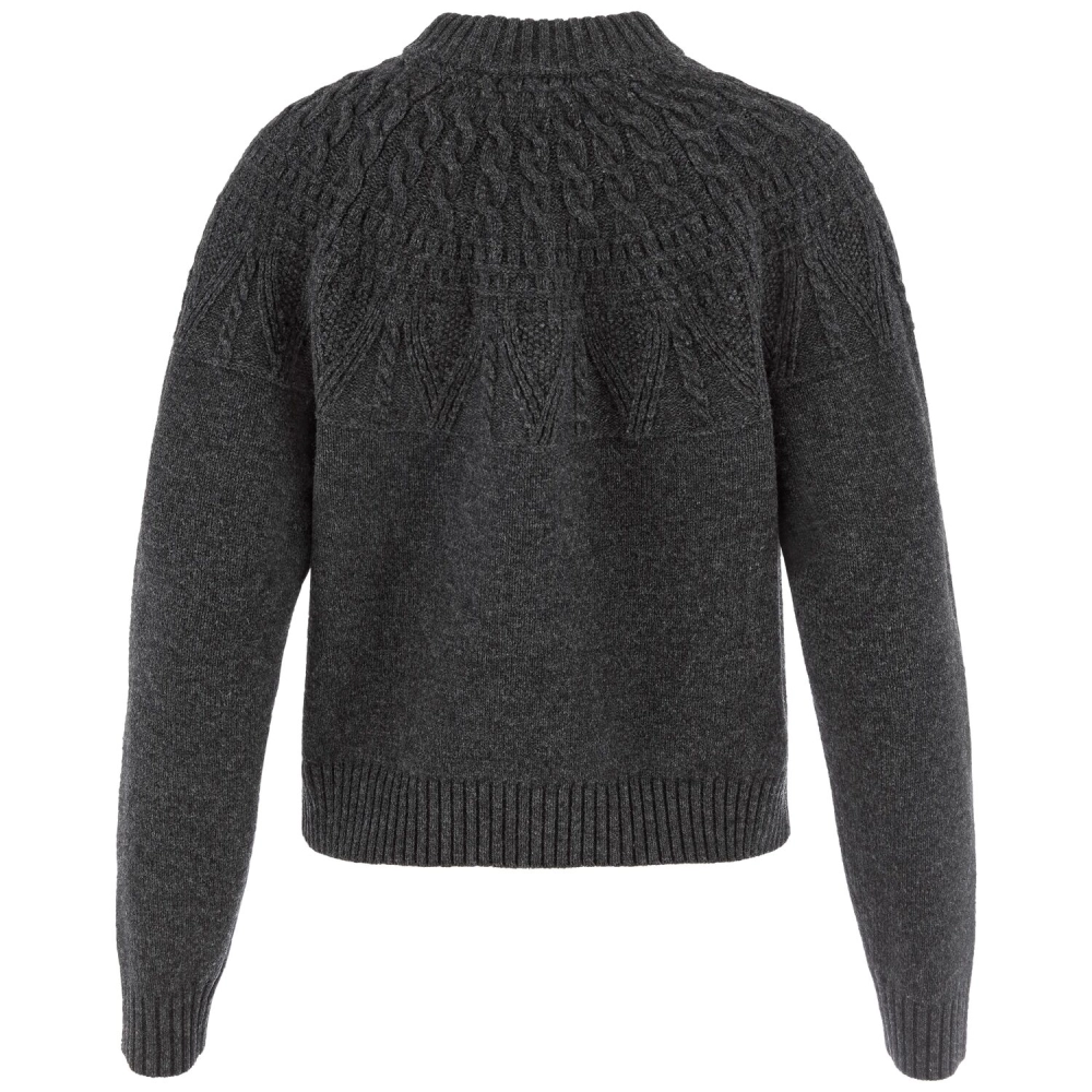 Ovik Solid Jacquard Knit W | 030 Dark Grey -2
