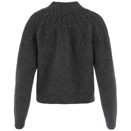 Ovik Solid Jacquard Knit W | 030 Dark Grey -2