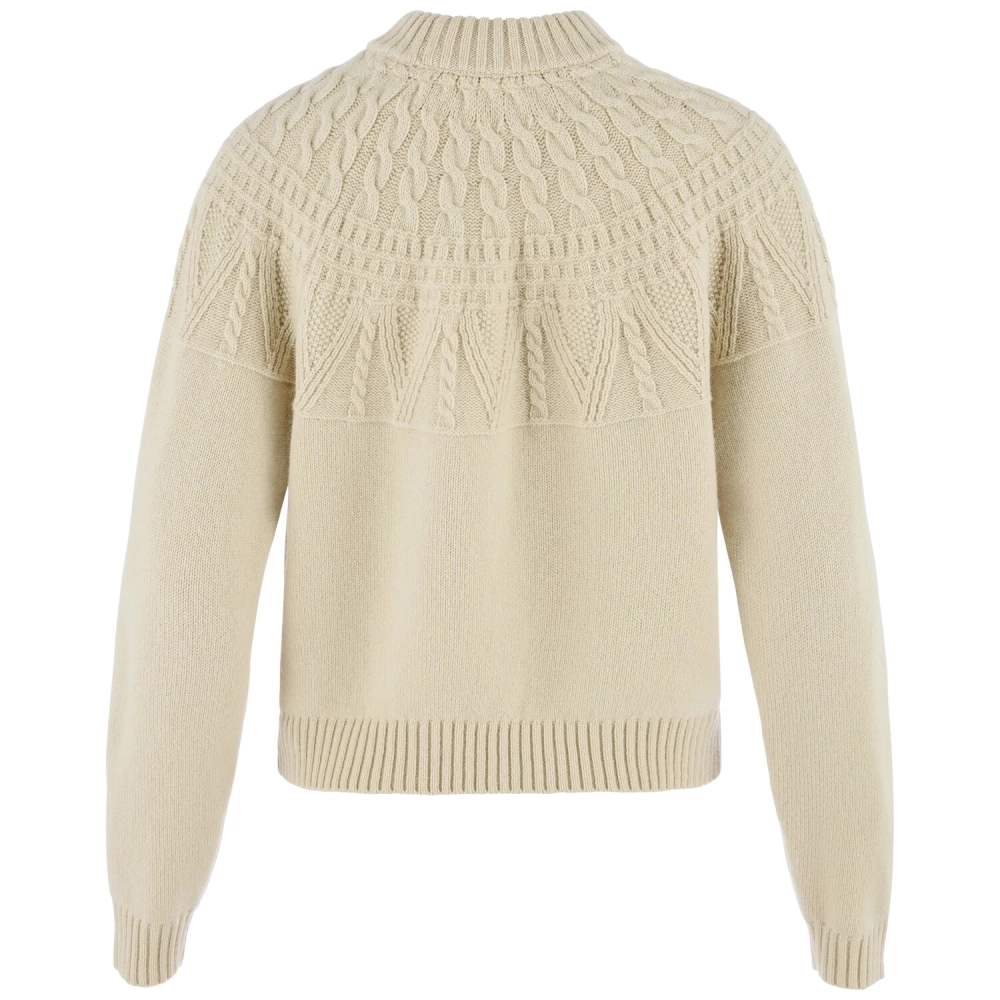 Ovik Solid Jacquard Knit W | 191 Light Beige -2