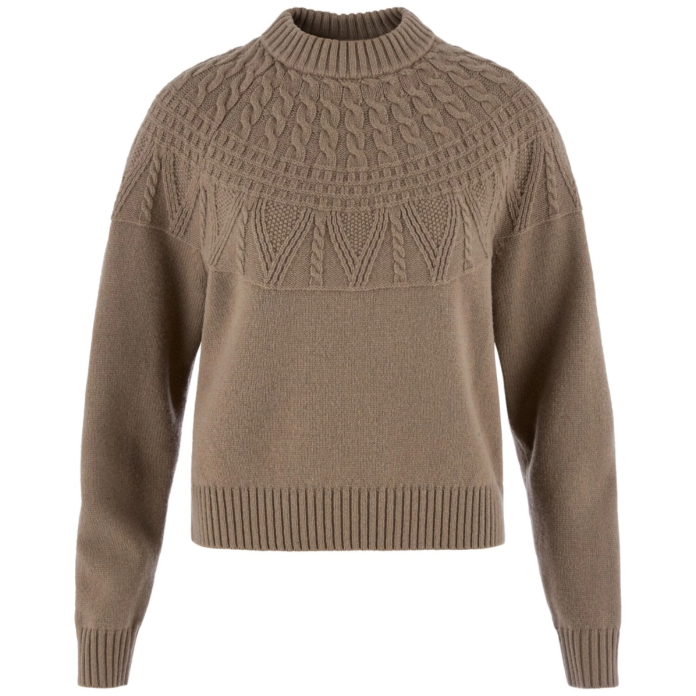 Ovik Solid Jacquard Knit W | 244 Suede Brown -1