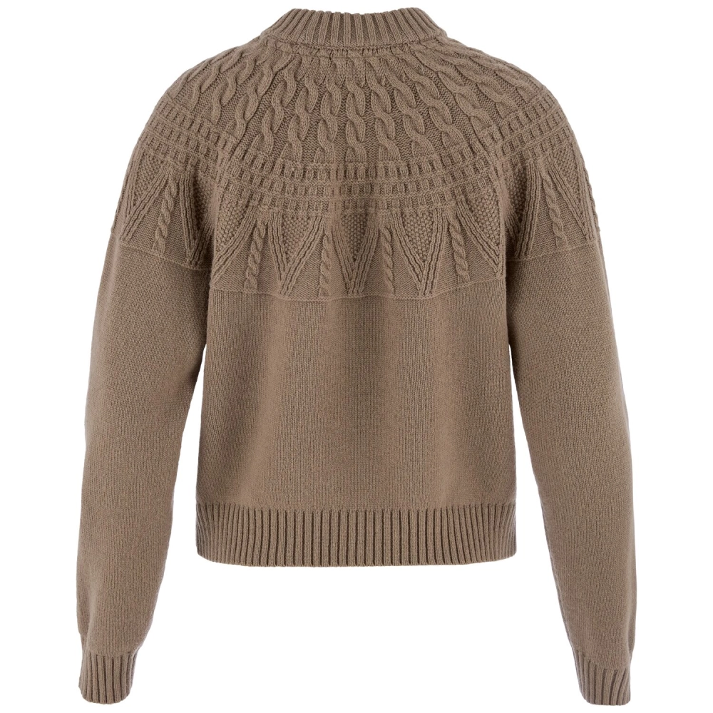 Ovik Solid Jacquard Knit W | 244 Suede Brown -2