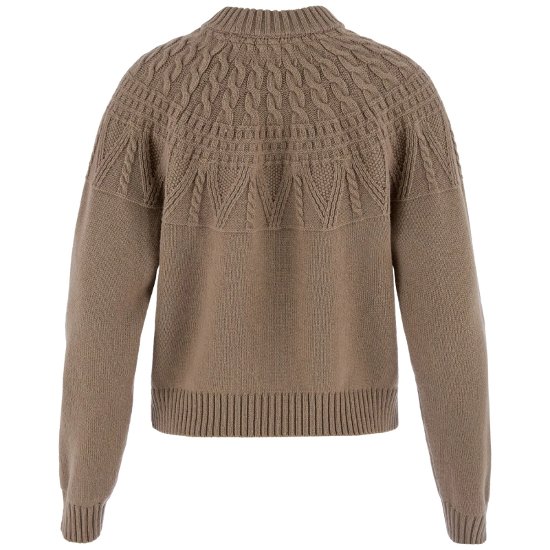Ovik Solid Jacquard Knit W | 244 Suede Brown -2
