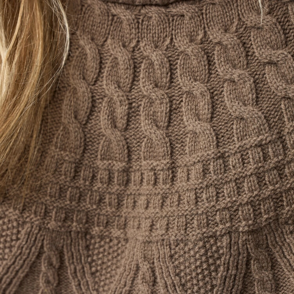 Ovik Solid Jacquard Knit W | 244 Suede Brown -4