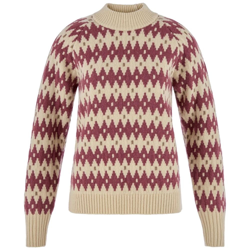 Ovik Jacquard Knit W | 191-410 Light Beige/Mesa Purple -1