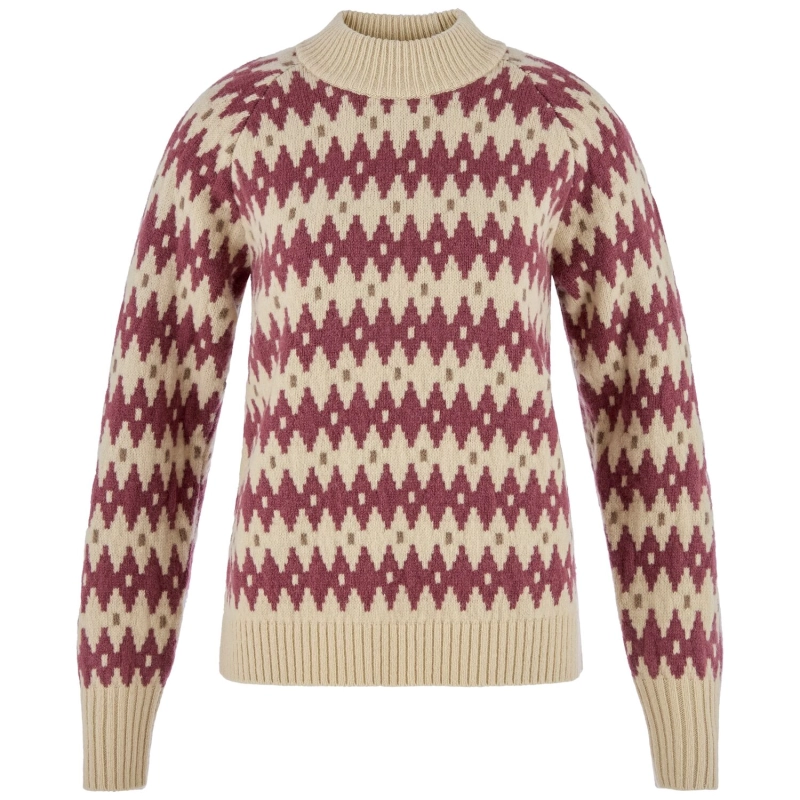 Ovik Jacquard Knit W | 191-410 Light Beige/Mesa Purple -1