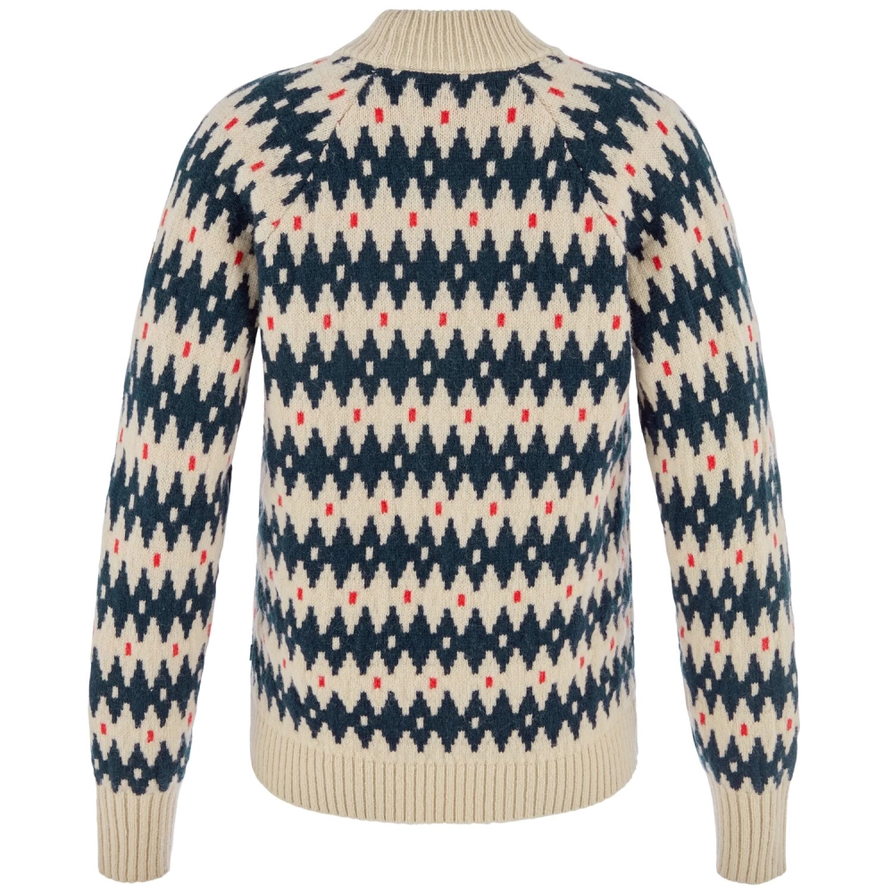 Ovik Jacquard Knit W | 191-555 Light Beige/Dark Navy -2