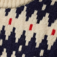Ovik Jacquard Knit W | 191-555 Light Beige/Dark Navy -5