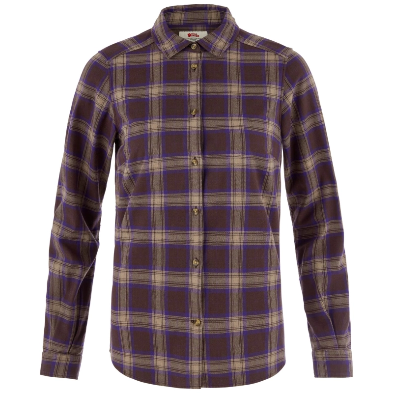 Ovik Classic Flannel Shirt W | 294-425 Black Oak/Dark Violet -1