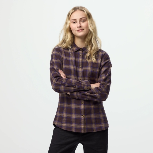 Ovik Classic Flannel Shirt W | 294-425 Black Oak/Dark Violet -3