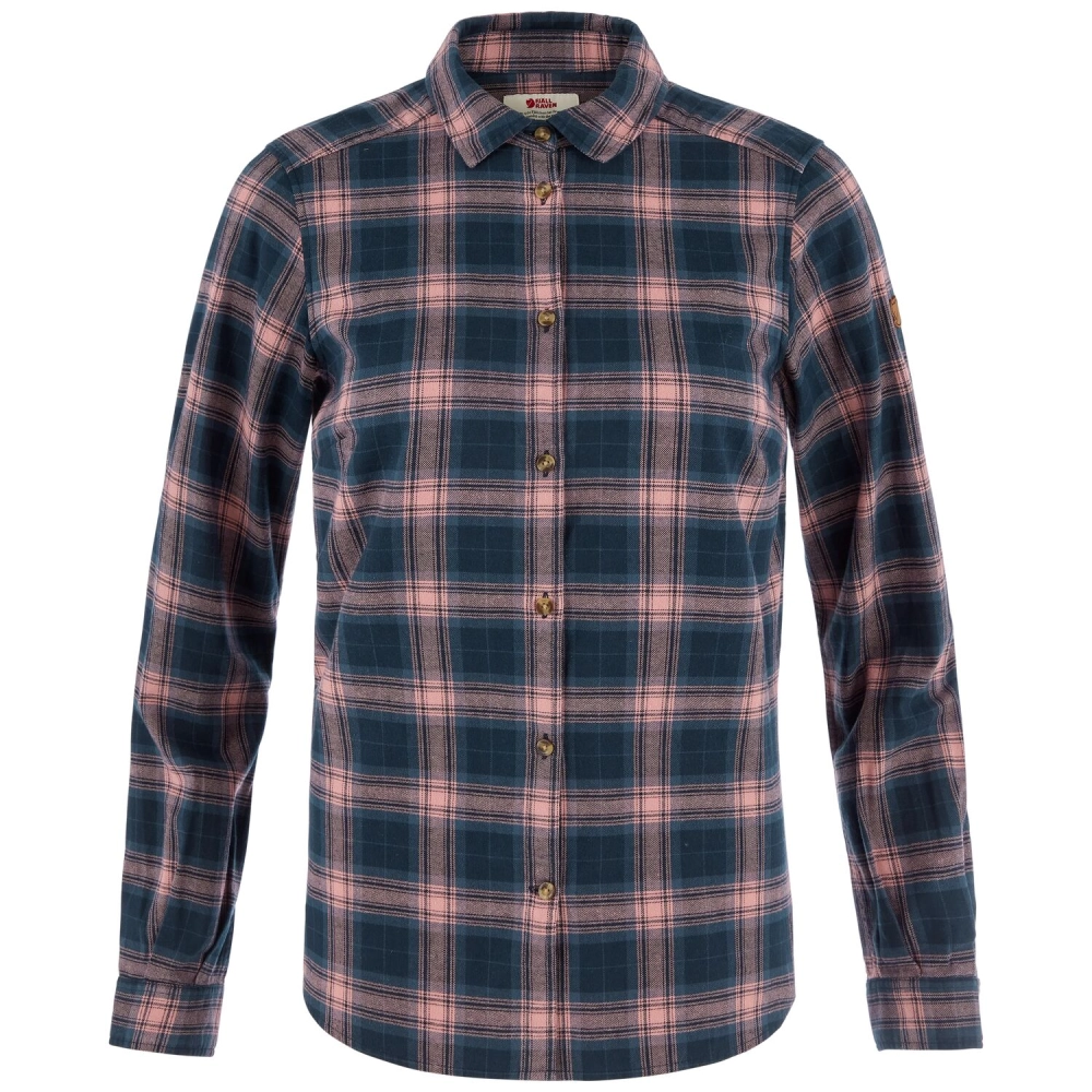 Ovik Classic Flannel Shirt W | 555-300 Dark Navy/Dusty Rose -1