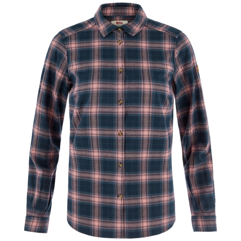 Ovik Classic Flannel Shirt W | 555-300 Dark Navy/Dusty Rose -1