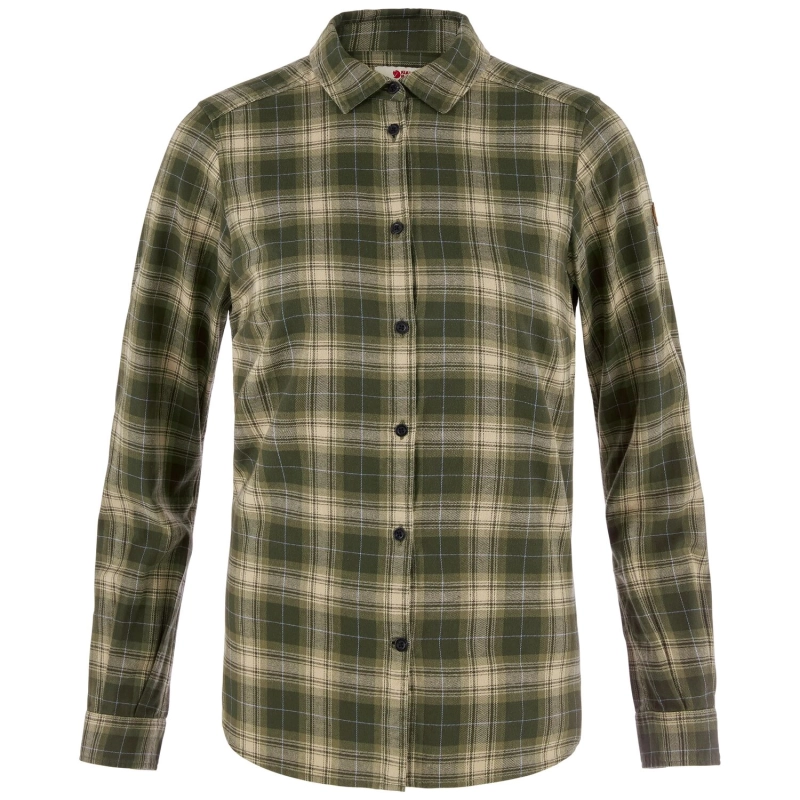 Ovik Classic Flannel Shirt W | 662-118 Deep Forest/Fossil -1