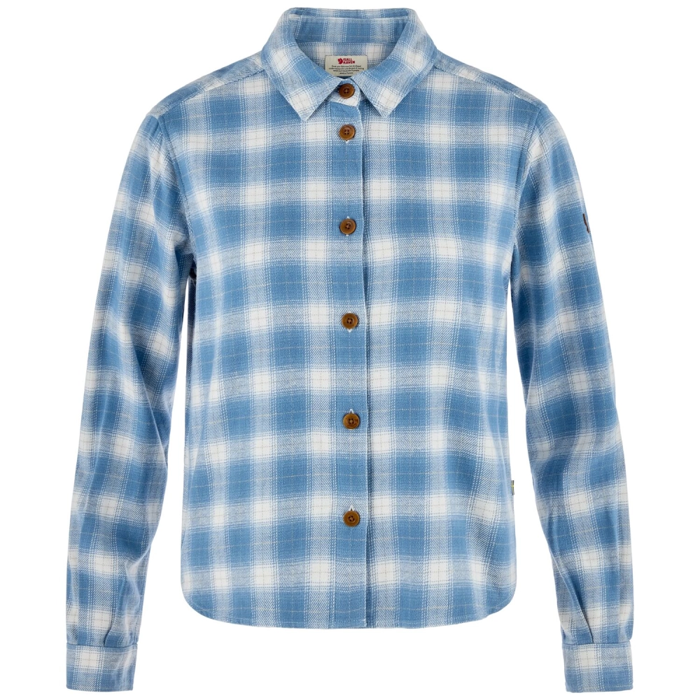 Ovik Boxy Flannel Shirt W | 111-543 - Eggshell/Dawn Blue -1