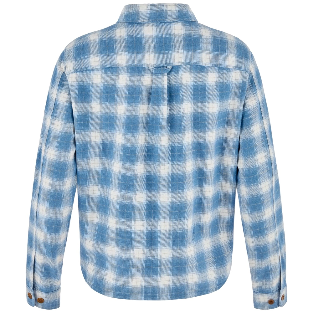 Ovik Boxy Flannel Shirt W | 111-543 - Eggshell/Dawn Blue -2