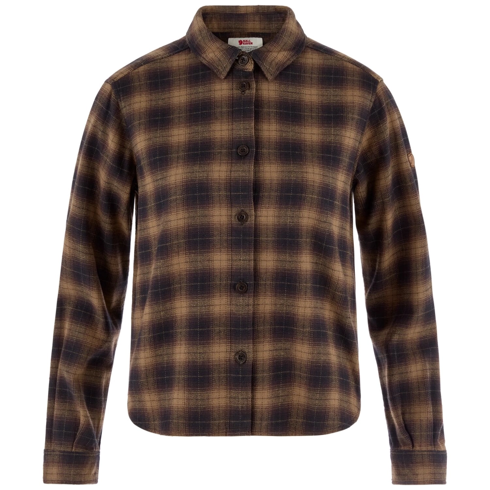 Ovik Boxy Flannel Shirt W | 550-265 - Black Wood/Brown -1