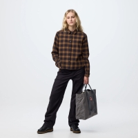 Ovik Boxy Flannel Shirt W | 550-265 - Black Wood/Brown -3