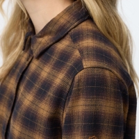 Ovik Boxy Flannel Shirt W | 550-265 - Black Wood/Brown -4