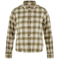 Ovik Boxy Flannel Shirt W | 620-113 - Green/Chalk White -1