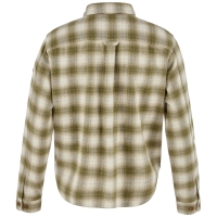 Ovik Boxy Flannel Shirt W | 620-113 - Green/Chalk White -2