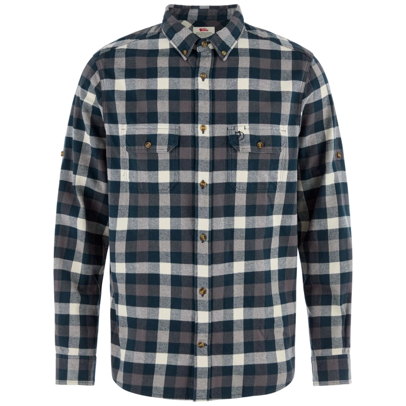 Skog Relaxed Shirt M | 555-113 Dark Navy/Chalk White -1