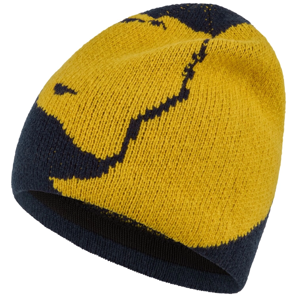 Bergtagen Jacquard Beanie | 555-161 Dark Navy-Mustard Yellow 1