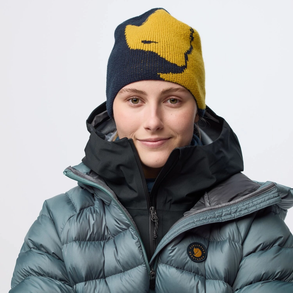 Bergtagen Jacquard Beanie | 555-161 Dark Navy-Mustard Yellow