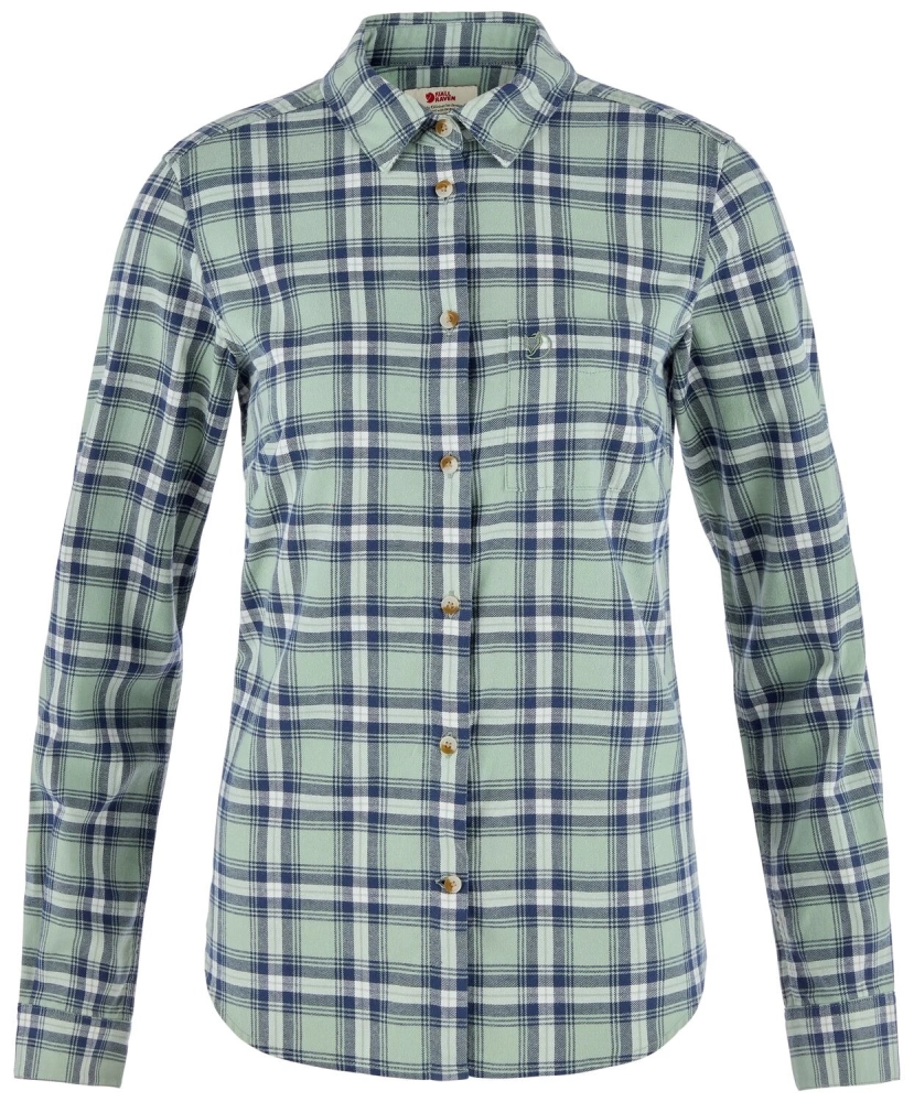 Ovik Flannel Shirt LS W, kolor: 674-111 - Misty Green-Eggshell