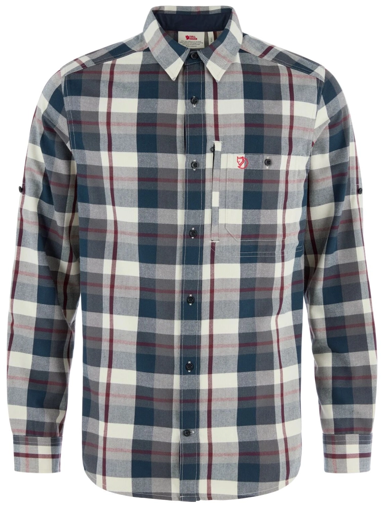 Fjallglim Regular Shirt M, kolor: 555-113 - Dark Navy / Chalk White